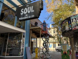 Two construction workers labored Christmas Week to help the owner open his dual concept restaurant next to The Soul Bar in the former Blue Sky Kitchen.